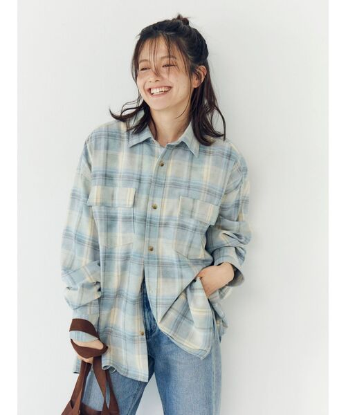 Ungrid（アングリッド）の「ブリーチチェックルーズシャツ（シャツ/ブラウス・レディース・ブルー/イエロー・FREE）」の9枚目の写真