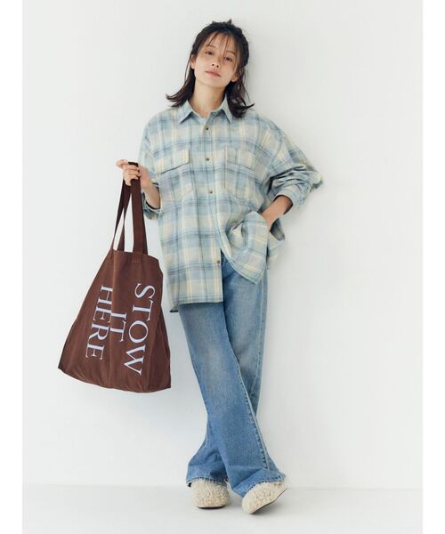 Ungrid（アングリッド）の「ブリーチチェックルーズシャツ（シャツ/ブラウス・レディース・ブルー/イエロー・FREE）」の10枚目の写真