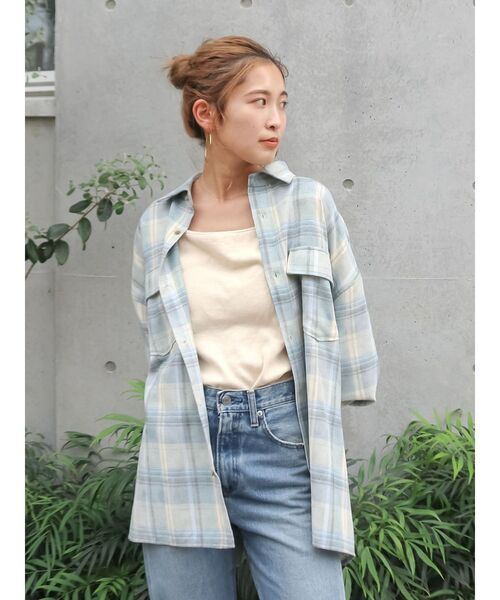 Ungrid（アングリッド）の「ブリーチチェックルーズシャツ（シャツ/ブラウス・レディース・ブルー/イエロー・FREE）」の14枚目の写真