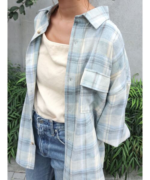 Ungrid（アングリッド）の「ブリーチチェックルーズシャツ（シャツ/ブラウス・レディース・ブルー/イエロー・FREE）」の16枚目の写真