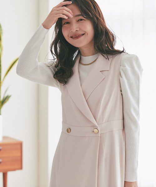 La boutique BonBon（ラブティックボンボン）の「【春まで使える！】アンゴラタッチパワショルリブニット（ニット/セーター・レディース・ブラック/サックスブルー/ピンク/ホワイト・FREE）」の20枚目の写真