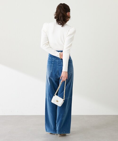 La boutique BonBon（ラブティックボンボン）の「【春まで使える！】アンゴラタッチパワショルリブニット（ニット/セーター・レディース・ブラック/サックスブルー/ピンク/ホワイト・FREE）」の13枚目の写真