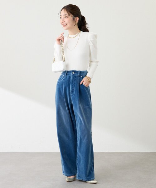 La boutique BonBon（ラブティックボンボン）の「【春まで使える！】アンゴラタッチパワショルリブニット（ニット/セーター・レディース・ブラック/サックスブルー/ピンク/ホワイト・FREE）」の12枚目の写真