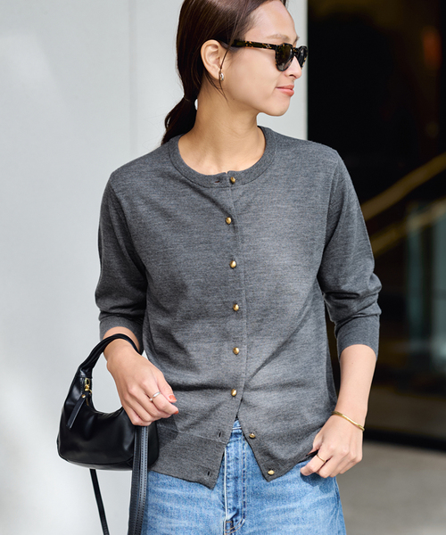 FRAMeWORK（フレームワーク）の「≪追加≫イタリアヤーン basic クルーカーディガン 2（カーディガン/ボレロ・レディース・ネイビー/ブルー/チャコールグレー/ホワイト・FREE）」の16枚目の写真