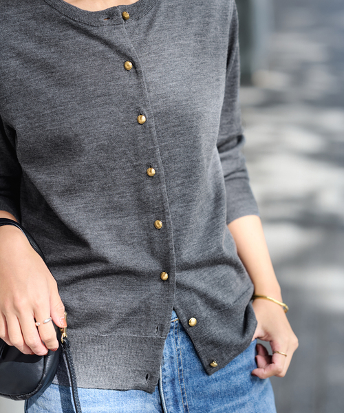 FRAMeWORK（フレームワーク）の「≪追加≫イタリアヤーン basic クルーカーディガン 2（カーディガン/ボレロ・レディース・ネイビー/ブルー/チャコールグレー/ホワイト・FREE）」の22枚目の写真