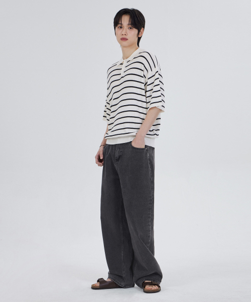 GLW（ジーエルダブリュ）の「ストライプカラーハーフニットアイボリー（ニット/セーター・レディース・その他・SMALL/MEDIUM/LARGE）」の2枚目の写真