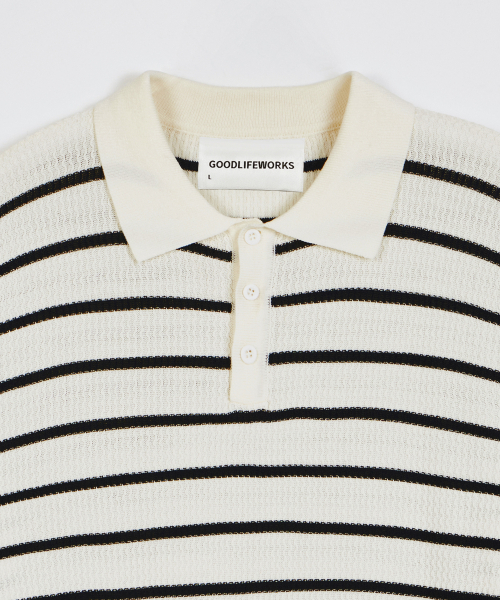 GLW（ジーエルダブリュ）の「ストライプカラーハーフニットアイボリー（ニット/セーター・レディース・その他・SMALL/MEDIUM/LARGE）」の3枚目の写真