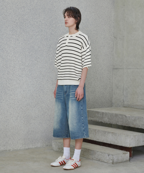 GLW（ジーエルダブリュ）の「ストライプカラーハーフニットアイボリー（ニット/セーター・レディース・その他・SMALL/MEDIUM/LARGE）」の6枚目の写真