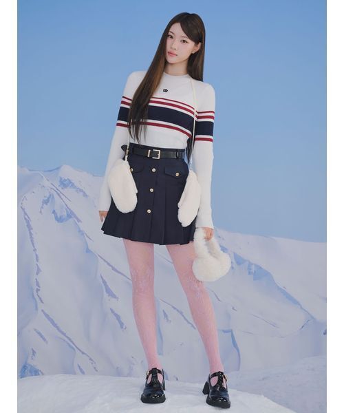 LILY BROWN（リリーブラウン）の「【LILY BROWN×MARY QUANT】ソフトリブニットトップス（ニット/セーター・レディース・シルバー/ピンク/その他/ブラック・F）」の6枚目の写真