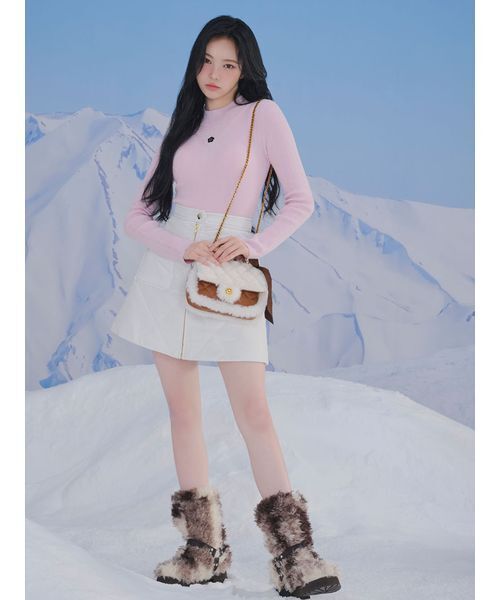 LILY BROWN（リリーブラウン）の「【LILY BROWN×MARY QUANT】ソフトリブニットトップス（ニット/セーター・レディース・シルバー/ピンク/その他/ブラック・F）」の10枚目の写真