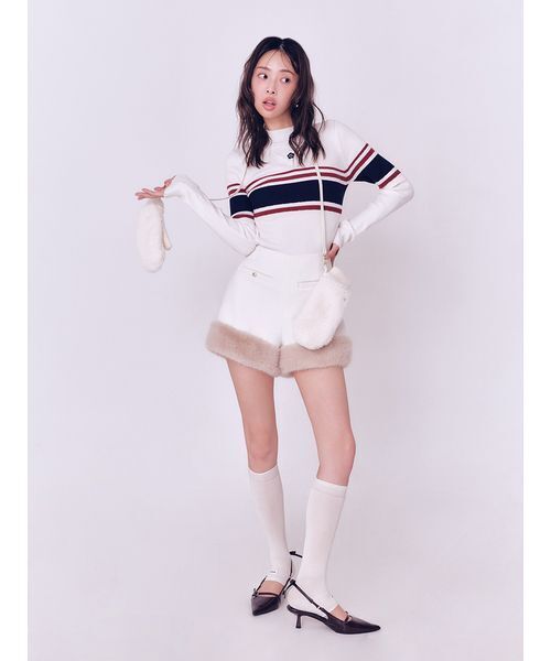 LILY BROWN（リリーブラウン）の「【LILY BROWN×MARY QUANT】ソフトリブニットトップス（ニット/セーター・レディース・シルバー/ピンク/その他/ブラック・F）」の11枚目の写真