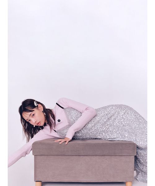 LILY BROWN（リリーブラウン）の「【LILY BROWN×MARY QUANT】ソフトリブニットトップス（ニット/セーター・レディース・シルバー/ピンク/その他/ブラック・F）」の13枚目の写真