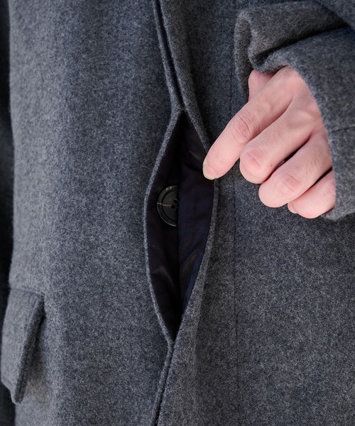 markaware（マーカウェア）の「【marka/markaware】別注 RAGLAN SLEEVE COAT（ダウンジャケット/コート・メンズ・グレー/ブラック・2/1）」の14枚目の写真