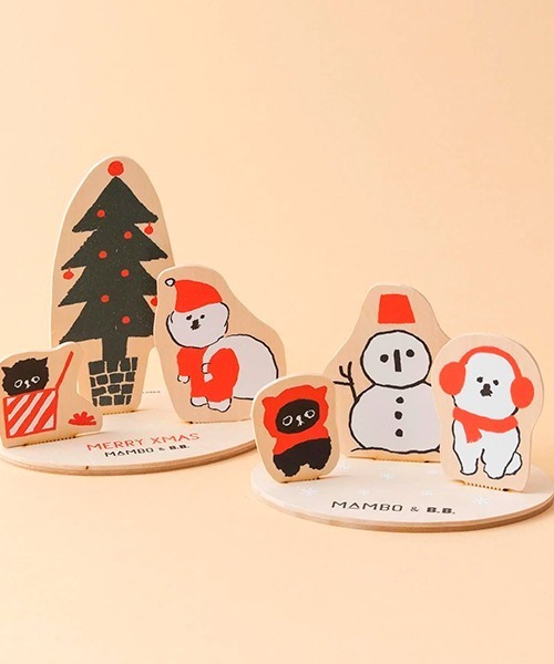 MAMBO 木の卓上オーナメント / XMAS サンタ（その他雑貨）｜MAMBO