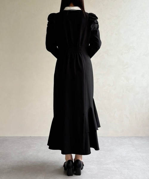 31 Sons de mode(トランテアン ソン ドゥ モード)の「2026春夏新作 襟付きマーメイドワンピース(ワンピース・レディース・チャコールグレー/ブラック・S/M)」の10枚目の写真