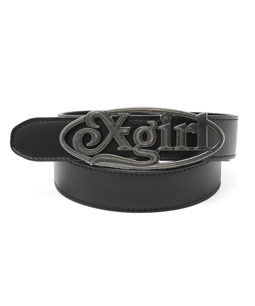 X-girl（エックスガール）の「OVAL LOGO CLASP FAUX LEATHER BELT（ベルト・レディース・ブラック/ブラウン・ONE SIZE）」の3枚目の写真