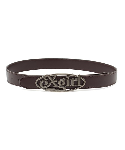 X-girl（エックスガール）の「OVAL LOGO CLASP FAUX LEATHER BELT（ベルト・レディース・ブラック/ブラウン・ONE SIZE）」の4枚目の写真