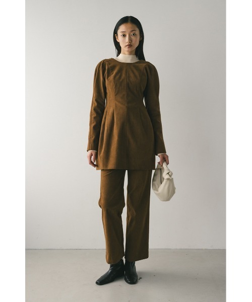 STYLEMIXER コーデュロイフォルム 　ミニワンピース ネイビー STYLEMIXER コーデュロイフォルムミニワンピース NVY -ファッション