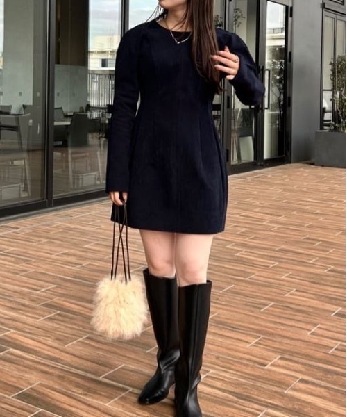 セール】コーデュロイフォルムミニワンピース（ワンピース