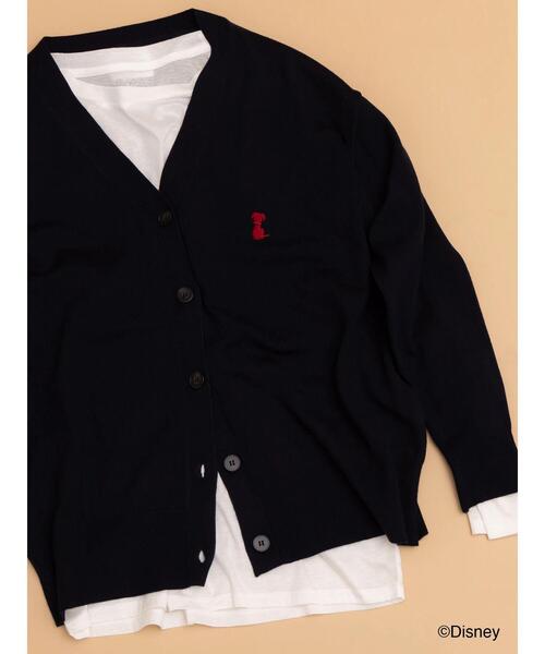 Te chichi(テチチ)の「【Disney】101/刺繍Vネックカーディガン(カーディガン/ボレロ・レディース・ネイビー/オフホワイト/グレー・F)」の3枚目の写真