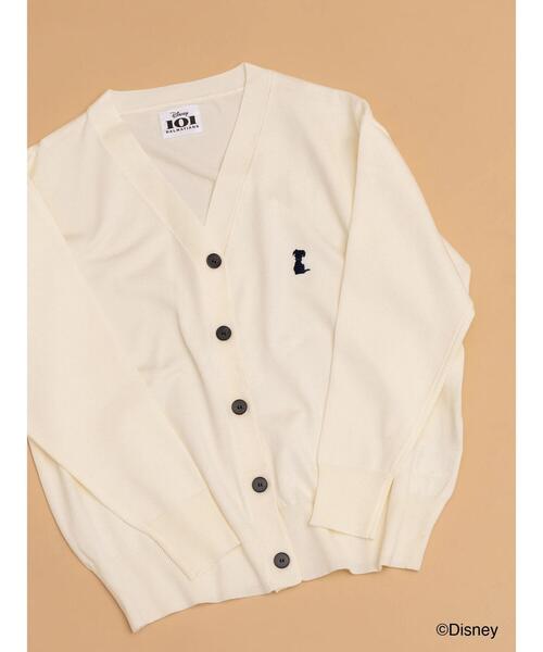 Te chichi(テチチ)の「【Disney】101/刺繍Vネックカーディガン(カーディガン/ボレロ・レディース・ネイビー/オフホワイト/グレー・F)」の1枚目の写真