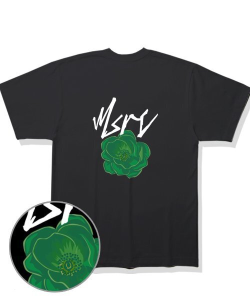 MONSTER REPUBLIC（モンスターリパブリック）の「MSRC フラワーミックスグリーンTシャツ ブラック（Tシャツ/カットソー・レディース・その他・SMALL/X-LARGE/LARGE/MEDIUM）」の2枚目の写真