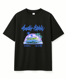 トロピカルブルーTシャツブラック_8151