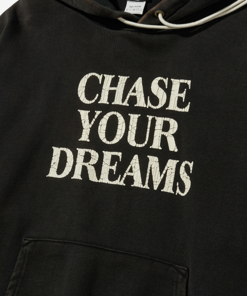 V.S.C HOOD SWEAT(CHASE YOUR DREAMS)_VINTAGE BLACK 