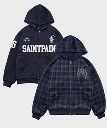 SAINTPAIN（セイントペイン）の「SPチェックリバーシブルフードジップアップネイビー（パーカー）」