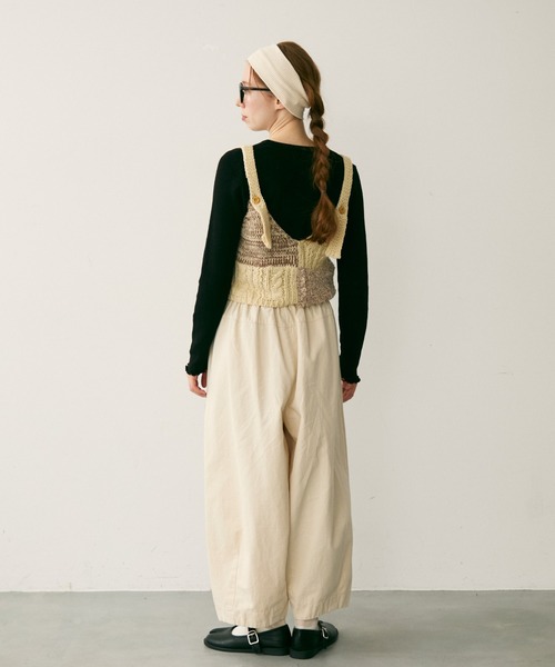 Crisp（クリスプ）の「ミックスニットビスチェ（ニット/セーター・レディース・アイボリー・FREE）」の5枚目の写真