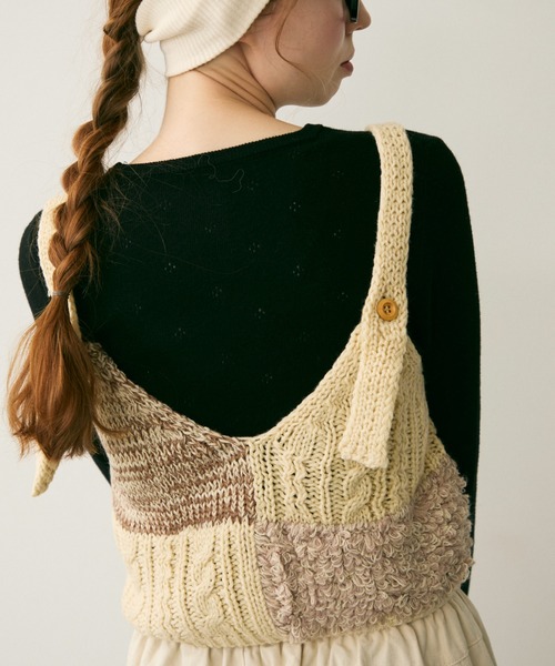 Crisp（クリスプ）の「ミックスニットビスチェ（ニット/セーター・レディース・アイボリー・FREE）」の10枚目の写真