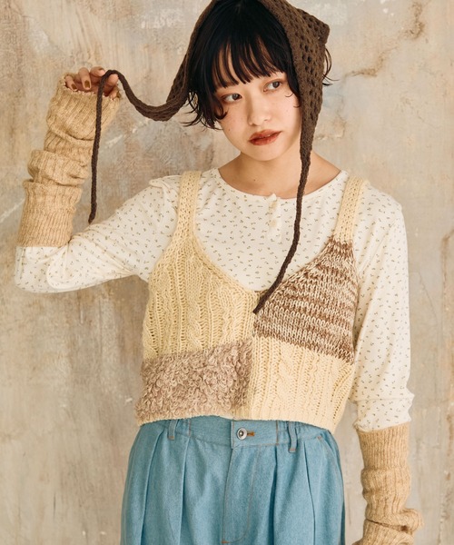 Crisp（クリスプ）の「ミックスニットビスチェ（ニット/セーター・レディース・アイボリー・FREE）」の18枚目の写真