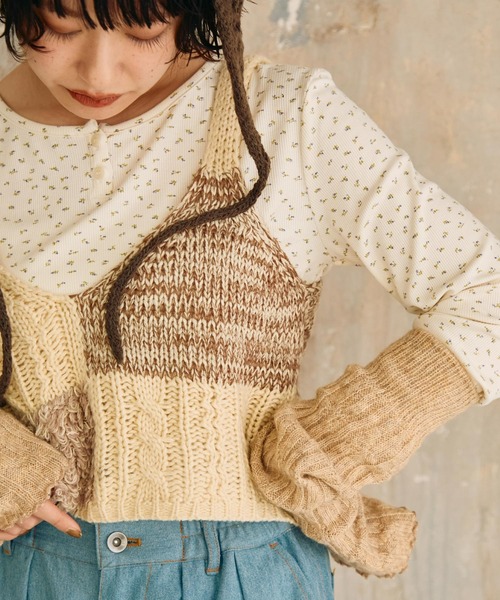 Crisp（クリスプ）の「ミックスニットビスチェ（ニット/セーター・レディース・アイボリー・FREE）」の19枚目の写真