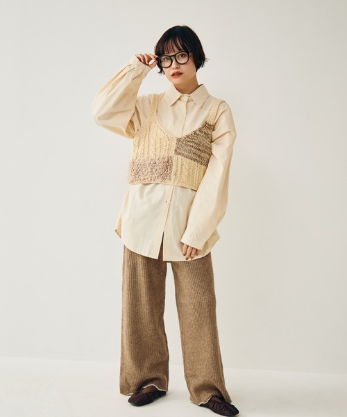 Crisp（クリスプ）の「ミックスニットビスチェ（ニット/セーター・レディース・アイボリー・FREE）」の20枚目の写真