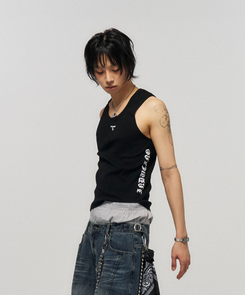 SCHISM INDUCING（スキズムインデューシング）の「MUSCLE TANK TOP BLACK（Tシャツ/カットソー・レディース・その他・LARGE/MEDIUM/SMALL）」の5枚目の写真