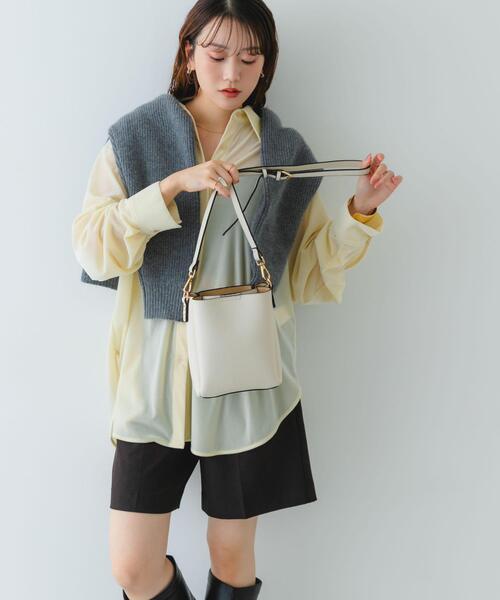 RODE SKO（ロデスコ）の「フロントポケットタテナガショルダーバッグ（ショルダーバッグ・レディース・ブラック/ベージュ/ホワイト・ONE）」の15枚目の写真