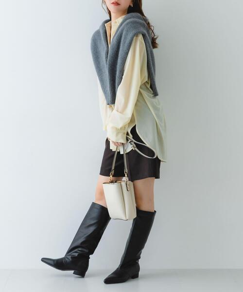 RODE SKO（ロデスコ）の「フロントポケットタテナガショルダーバッグ（ショルダーバッグ・レディース・ブラック/ベージュ/ホワイト・ONE）」の13枚目の写真