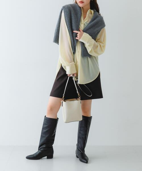 RODE SKO（ロデスコ）の「フロントポケットタテナガショルダーバッグ（ショルダーバッグ・レディース・ブラック/ベージュ/ホワイト・ONE）」の12枚目の写真