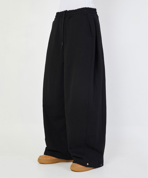bounDary（バウンダリー）の「サイドボタンワイドロングスウェットパンツ[ブラック]（スウェットパンツ・メンズ・その他・LARGE/MEDIUM/X-LARGE）」の3枚目の写真
