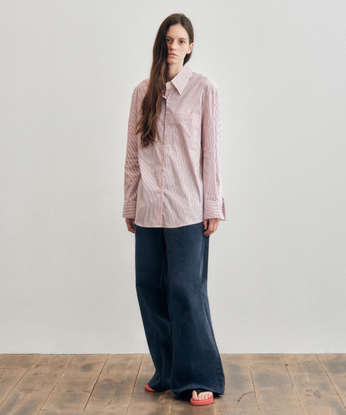 CITTA（シータ）の「Essential Multi Stripe Comfort Shirt_CTT386(Pink)（シャツ/ブラウス・レディース・ピンク・FREE）」の2枚目の写真