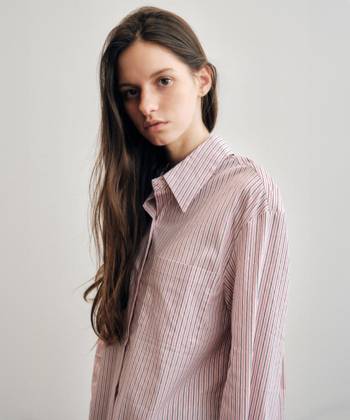 CITTA（シータ）の「Essential Multi Stripe Comfort Shirt_CTT386(Pink)（シャツ/ブラウス・レディース・ピンク・FREE）」の3枚目の写真