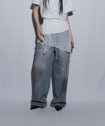 BLR（ビーエルアール）の「Asymmetrical Frill Strap Layered Skirt White（スカート）」
