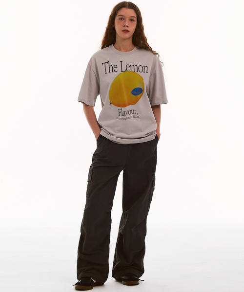 MATCHGLOBE(マッチグローブ)の「カラー レモン オーバーサイズ Tシャツ (ベージュ)(Tシャツ/カットソー・レディース・その他・FREE)」の4枚目の写真