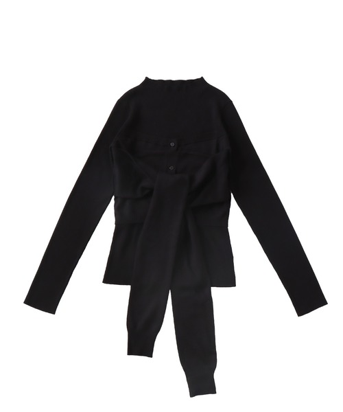 DRESSLAVE(ドレスレイブ)の「bustier high neck rib pull(ビスチェハイネックリブプルオーバー)(ニット/セーター・レディース・ブルー/ブラック・38)」の1枚目の写真
