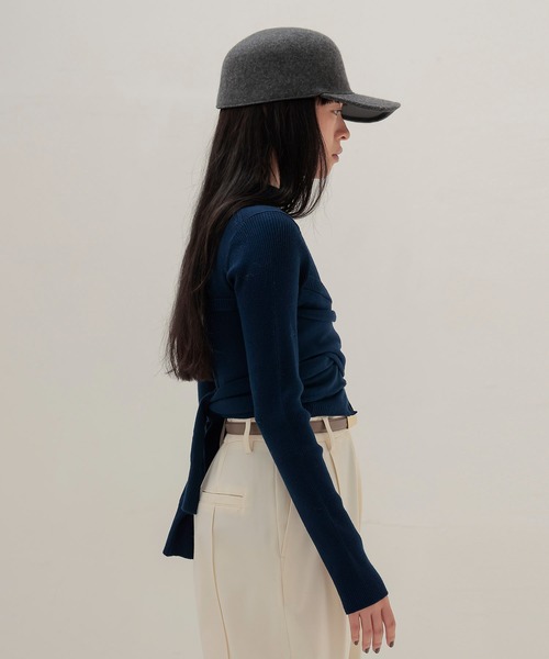 DRESSLAVE(ドレスレイブ)の「bustier high neck rib pull(ビスチェハイネックリブプルオーバー)(ニット/セーター・レディース・ブルー/ブラック・38)」の3枚目の写真