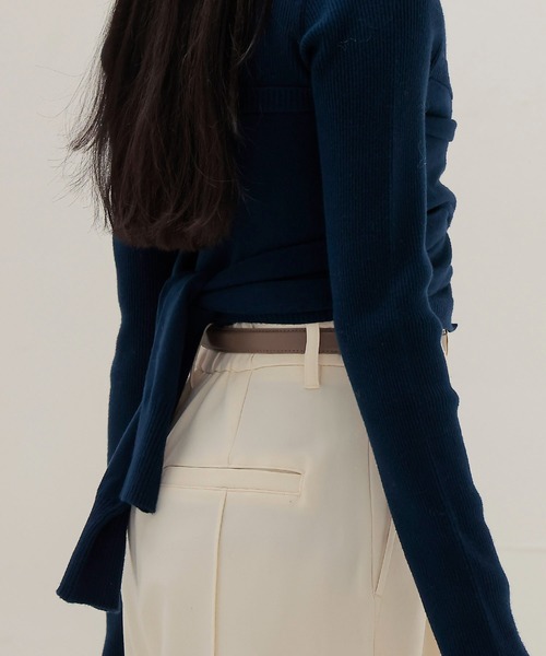 DRESSLAVE(ドレスレイブ)の「bustier high neck rib pull(ビスチェハイネックリブプルオーバー)(ニット/セーター・レディース・ブルー/ブラック・38)」の5枚目の写真