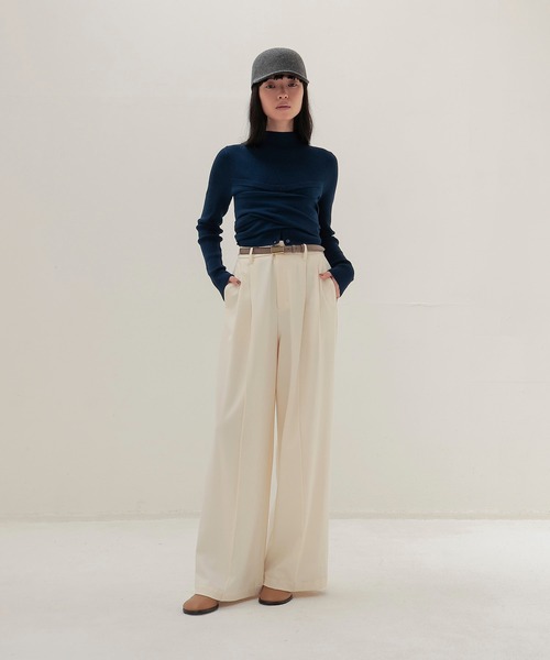 DRESSLAVE(ドレスレイブ)の「bustier high neck rib pull(ビスチェハイネックリブプルオーバー)(ニット/セーター・レディース・ブルー/ブラック・38)」の6枚目の写真