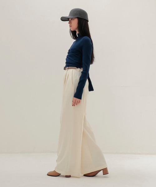 DRESSLAVE(ドレスレイブ)の「bustier high neck rib pull(ビスチェハイネックリブプルオーバー)(ニット/セーター・レディース・ブルー/ブラック・38)」の7枚目の写真