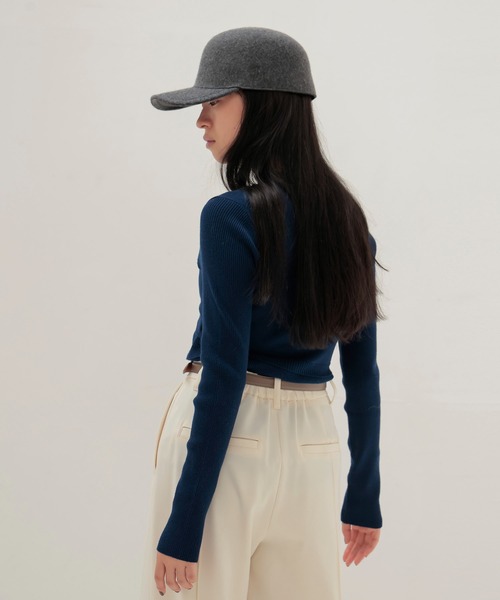DRESSLAVE(ドレスレイブ)の「bustier high neck rib pull(ビスチェハイネックリブプルオーバー)(ニット/セーター・レディース・ブルー/ブラック・38)」の10枚目の写真