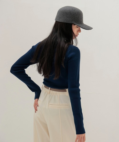 DRESSLAVE(ドレスレイブ)の「bustier high neck rib pull(ビスチェハイネックリブプルオーバー)(ニット/セーター・レディース・ブルー/ブラック・38)」の11枚目の写真